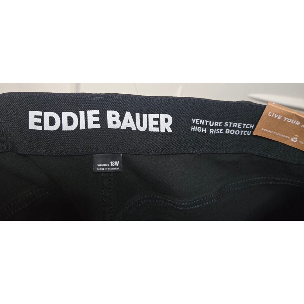 Eddie Bauer Venture Stretch High Rise Bootcut Jeans Black 18W Plus NWT - Picture 4 of 4